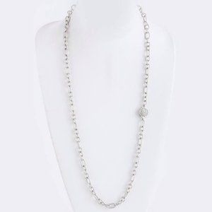 Long silver link necklace